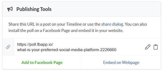 Facebook App - My Polls - Publishing Tools